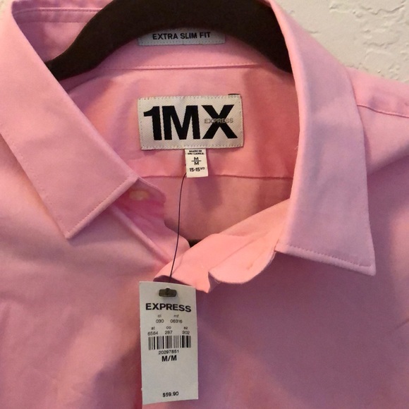 Men’s Pink Extra Slim Dress Shirt - Picture 2 of 3
